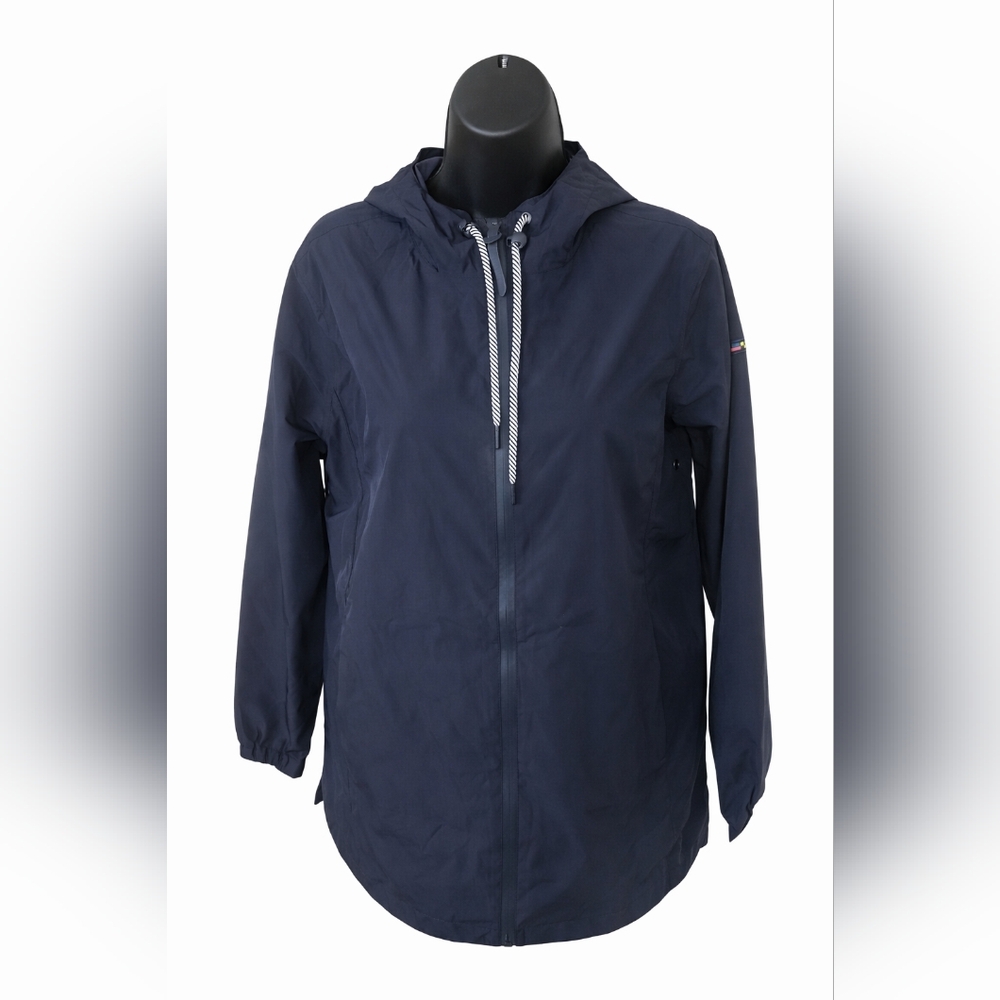 Batela Sea Style Navy Hooded Rain Jacket | EU 38 (US Small)